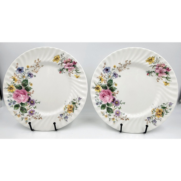 Royal Doulton England Arcadia H4802 Dinner Plates Brown Backstamp Set of 2 - Picture 3 of 9